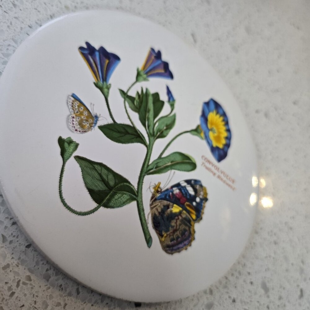 Portmeirion The Botanic Garden  Trivet Trailing Bindweed Convolvulus 6" Ceramic - Picture 4 of 5